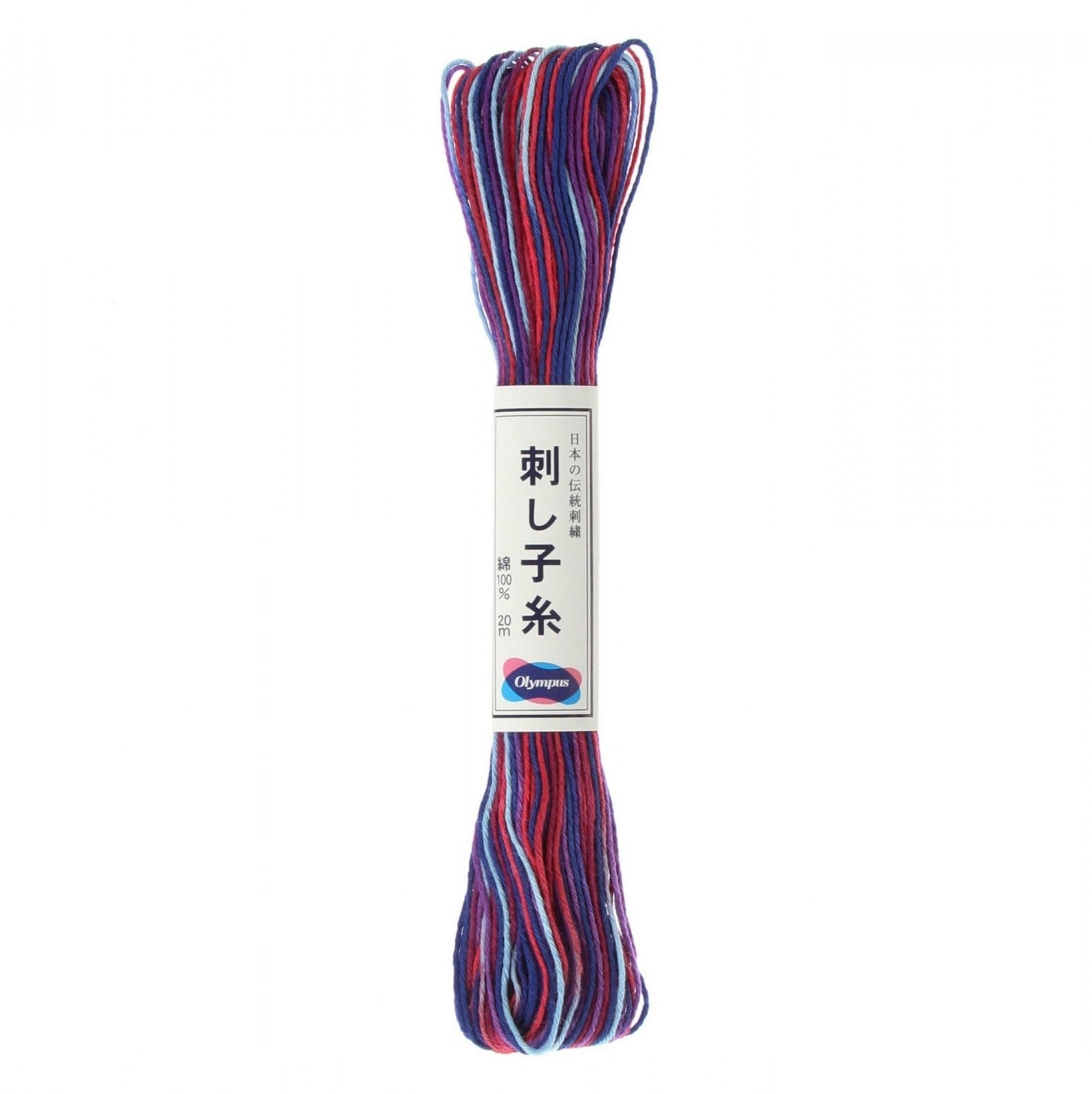 Olympus Sashiko Thread - 20m - Variegated Blue/Purple/Red #76